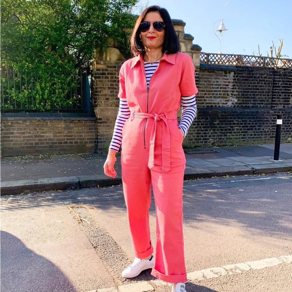 Joanie Mork Denim Short Sleeve Boilersuit - Pink